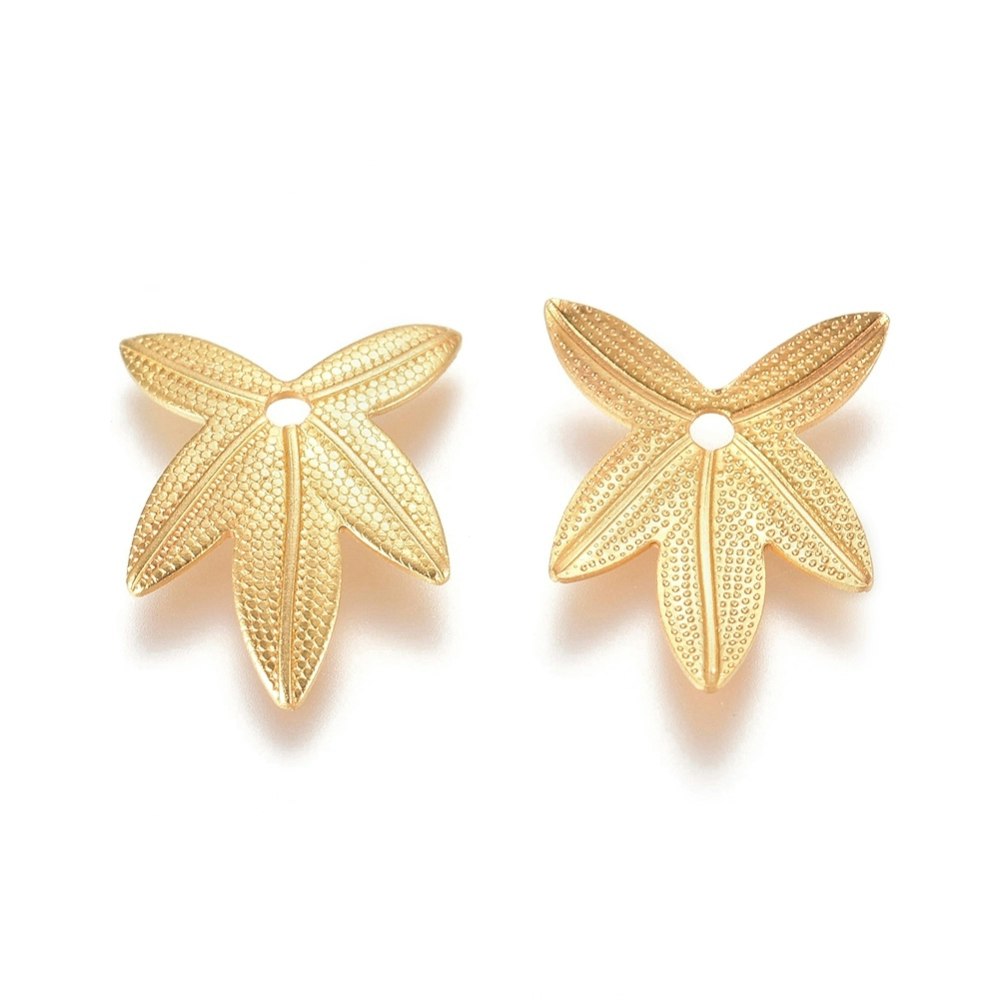 Lövberlocker, Mässing, 10st, Guld