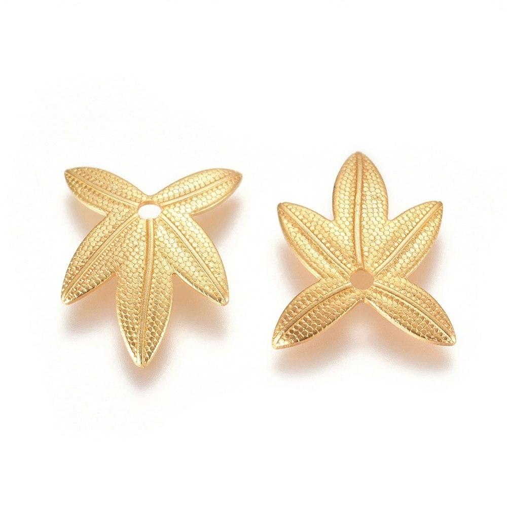 Lövberlocker, Mässing, 10st, Guld