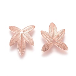 Lövberlocker, Mässing, 10st, Rose Gold