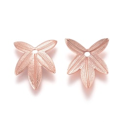 Lövberlocker, Mässing, 10st, Rose Gold