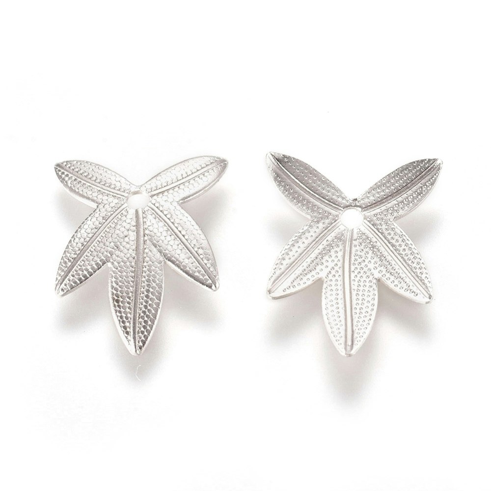 Lövberlocker, Mässing, 10st, Silver