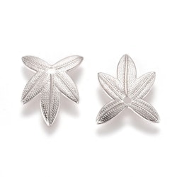 Lövberlocker, Mässing, 10st, Silver