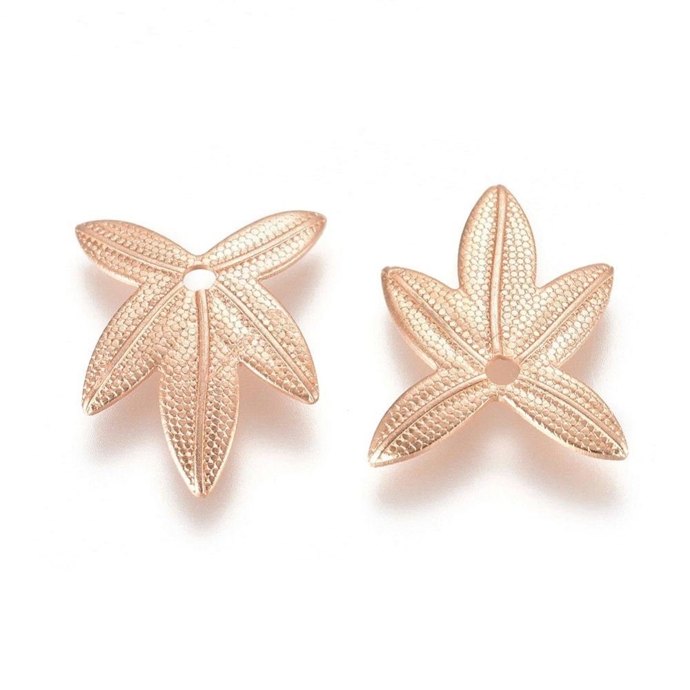 Lövberlocker, Mässing, 10st, Light Gold