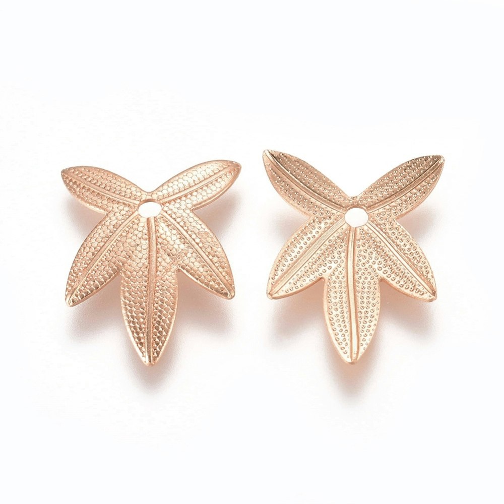 Lövberlocker, Mässing, 10st, Light Gold