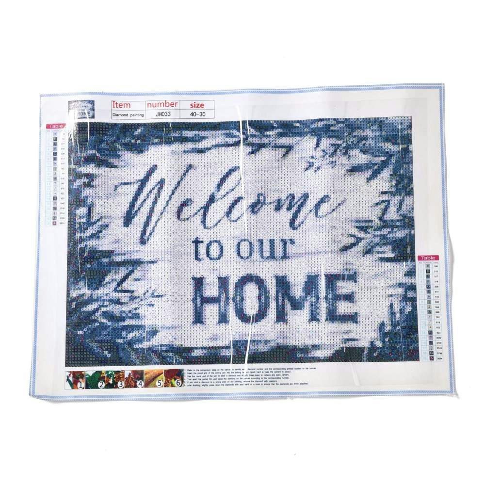 Diamond Painting Canvas, Welcome to our HOME, 30x40cm