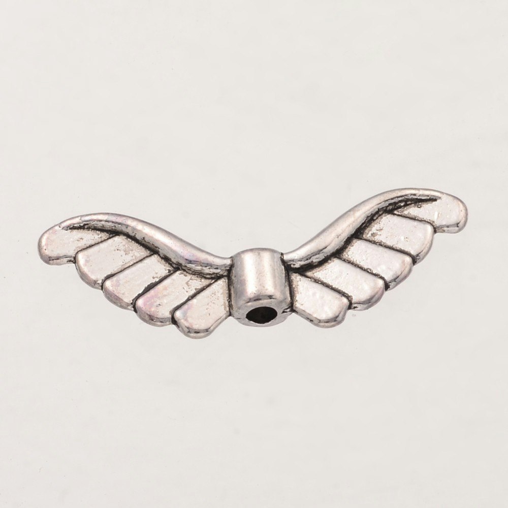 Änglavingar, 23x8mm, Antique Silver
