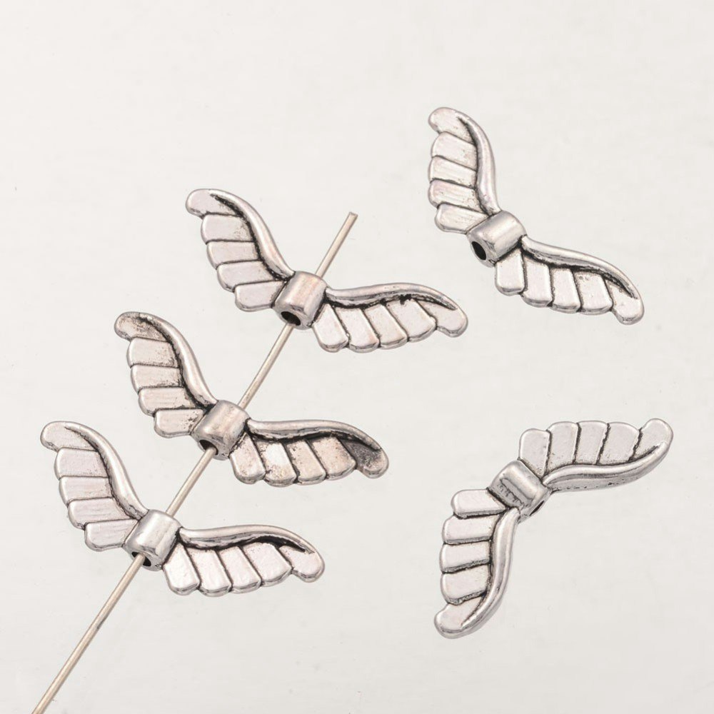 Änglavingar, 23x8mm, Antique Silver