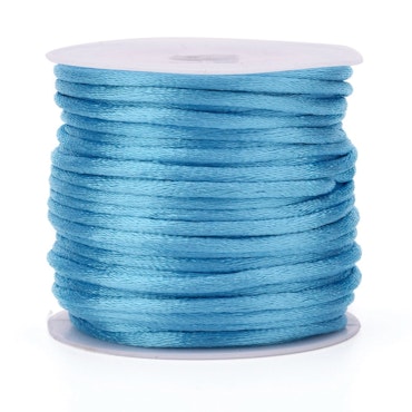 Deep Sky Blue Satin Rattail Cord - 10m/2mm