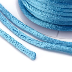Deep Sky Blue Satin Rattail Cord - 10m/2mm