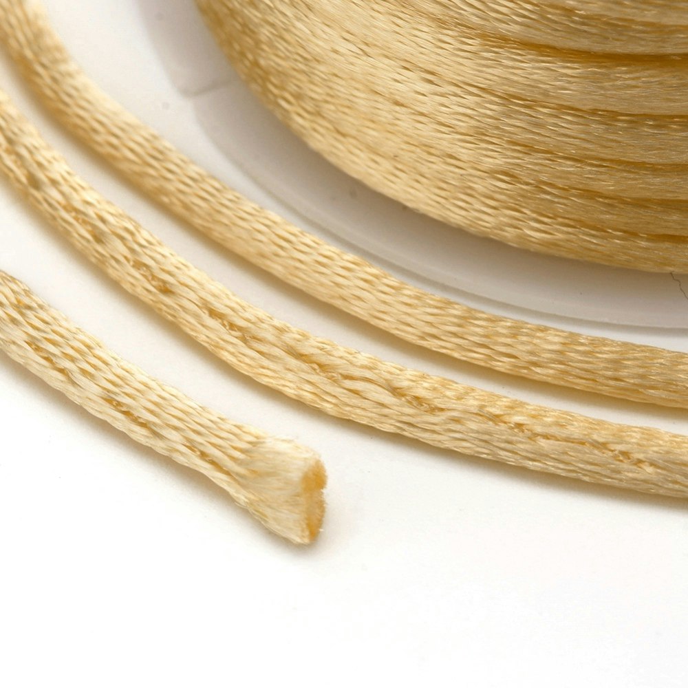 Light Khaki Satin Rattail Cord - 10m/2mm