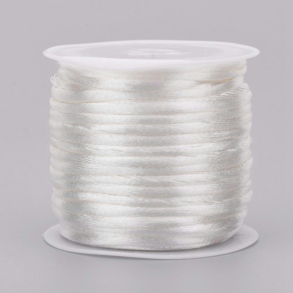 White Satin Rattail Cord - 10m/2mm
