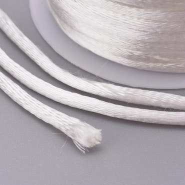 White Satin Rattail Cord - 10m/2mm