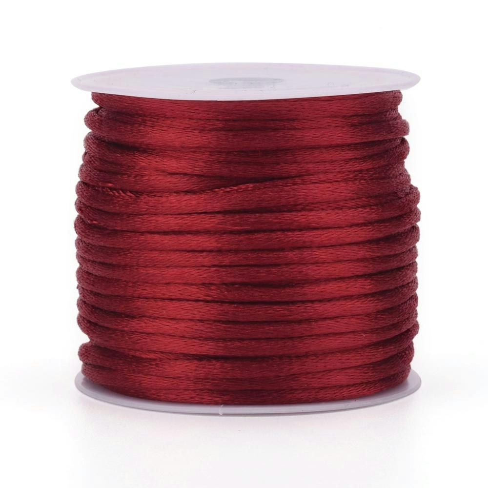 Firebrick Satin Rattail Cord - 10m/2mm