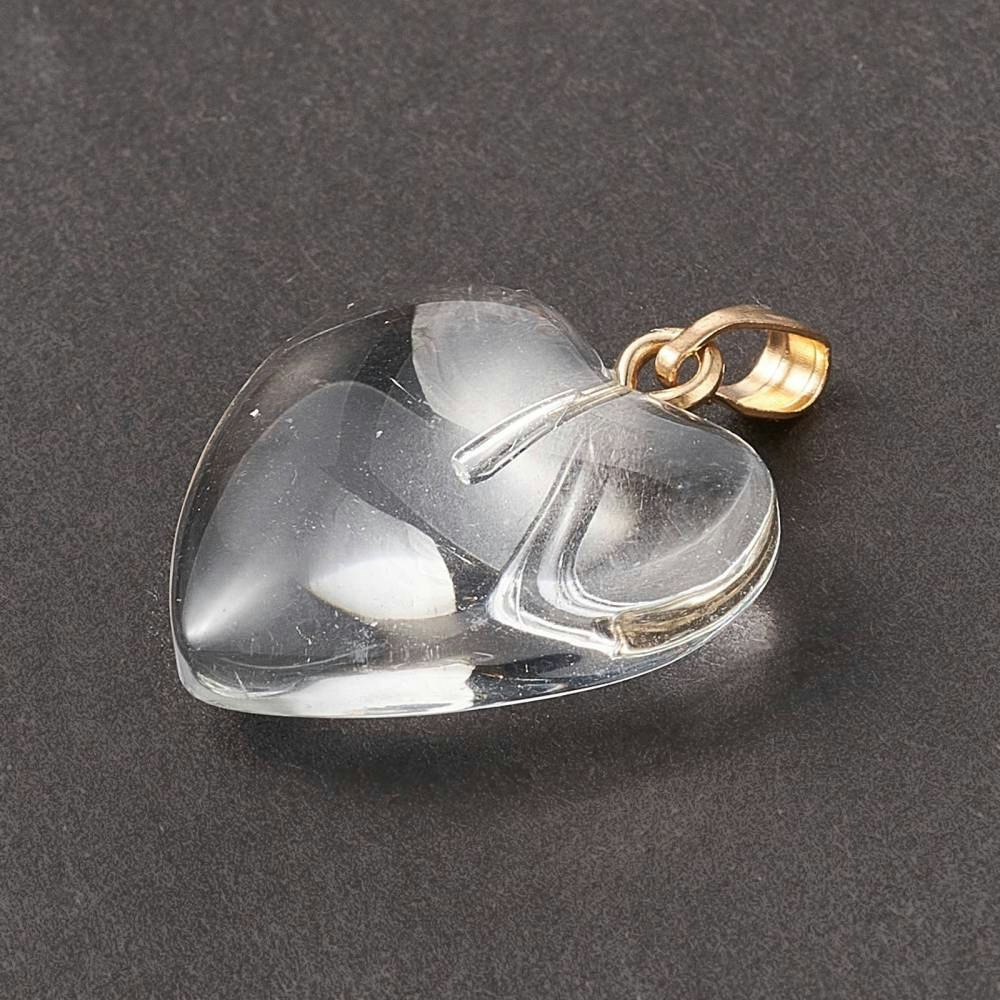 Hänge, Hjärta i glas, Clear, 5st