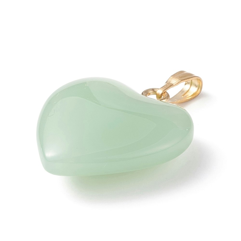 Hänge, Hjärta i glas, Light Green, 5st