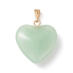 Hänge, Hjärta i glas, Light Green, 5st