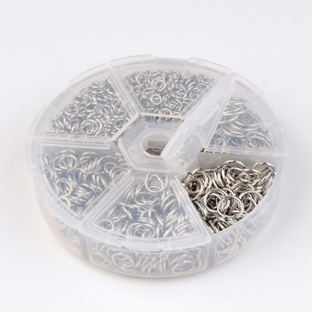 Bindringar, Platina, 4~10mm, 1600st