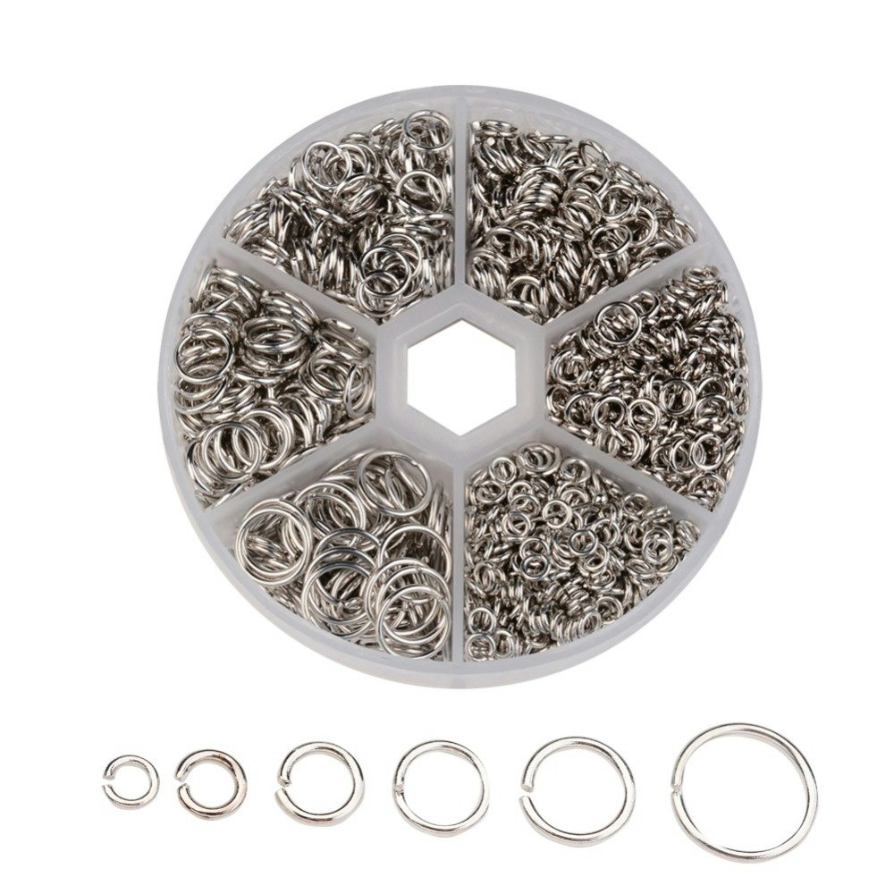 Bindringar, Platina, 4~10mm, 1600st