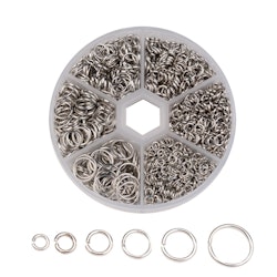 Bindringar, Platina, 4~10mm, 1600st
