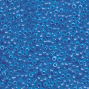 MIYUKI, Japanese Seed Beads, Round, 8/0, Matte Transparent Light Blue