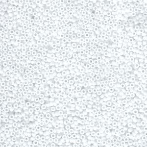 MIYUKI, Japanese Seed Beads, Round, 15/0, Matte Opaque White