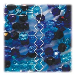 Tjeckiska Firepolish, 4mm, Mix Blue