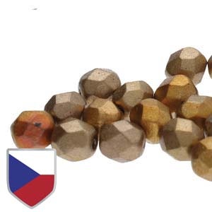 Tjeckiska Firepolish, 4mm, Golden Rainbow