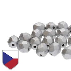 Tjeckiska Firepolish, 4mm, Aluminium Matte