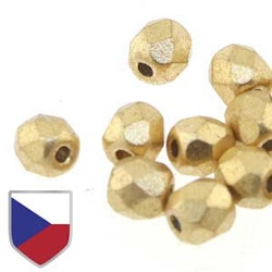 Tjeckiska Firepolish, 4mm, Bronze Pale Gold