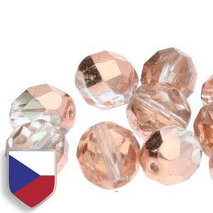 Tjeckiska Firepolish, 4mm, Crystal Capri Gold
