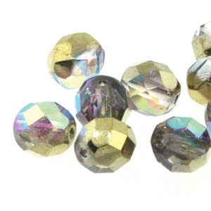 Tjeckiska Firepolish, 4mm, Crystal Golden Rainbow