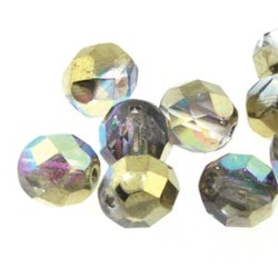 Tjeckiska Firepolish, 4mm, Crystal Golden Rainbow