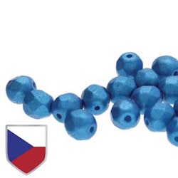 Tjeckiska Firepolish, 4mm, Pearl Shine Azuro