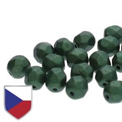 Tjeckiska Firepolish, 4mm, Pearl Shine Dark Green