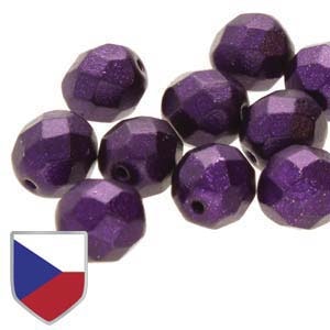 Tjeckiska Firepolish, 4mm, Metalust Purple