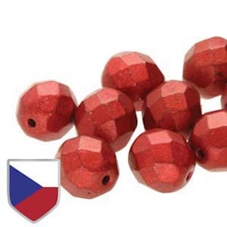 Tjeckiska Firepolish, 4mm, Metalust Lipstick Red