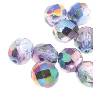 Tjeckiska Firepolish, 4mm, Magic Blue/Pink