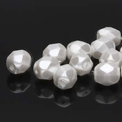 Tjeckiska Firepolish, 4mm, Bright White