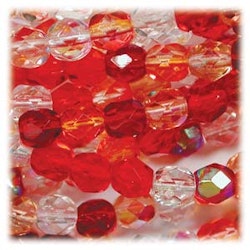Tjeckiska Firepolish, 4mm, Strawberry Fields Mix