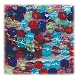 Tjeckiska Firepolish, 4mm, Gemtones Mix