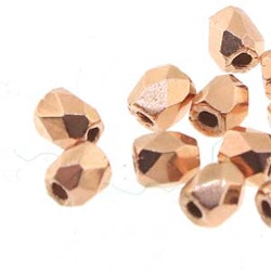 Tjeckiska Firepolish, 3mm, Copper Plate