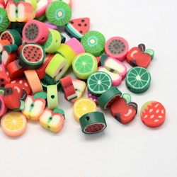 Polymerlerpärlor, Frukt, 100 Stycken