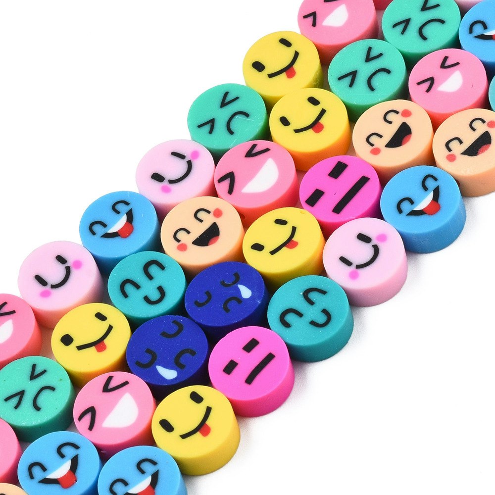 Polymerlerpärlor, Smileys, 40 Stycken