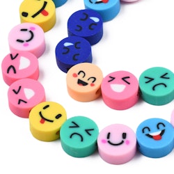 Polymerlerpärlor, Smileys, 40 Stycken