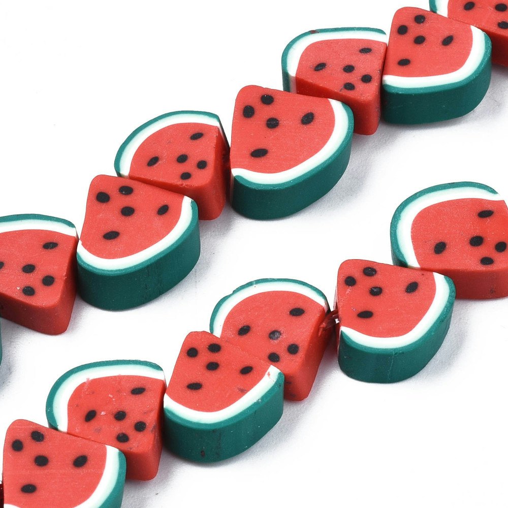 Polymerlerpärlor, Vattenmelon, 40 Stycken