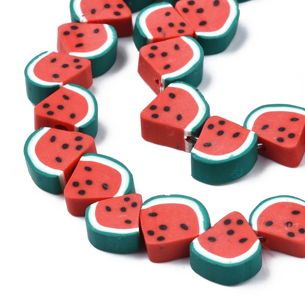 Polymerlerpärlor, Vattenmelon, 40 Stycken
