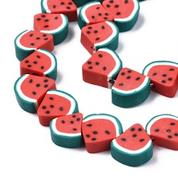 Polymerlerpärlor, Vattenmelon, 40 Stycken