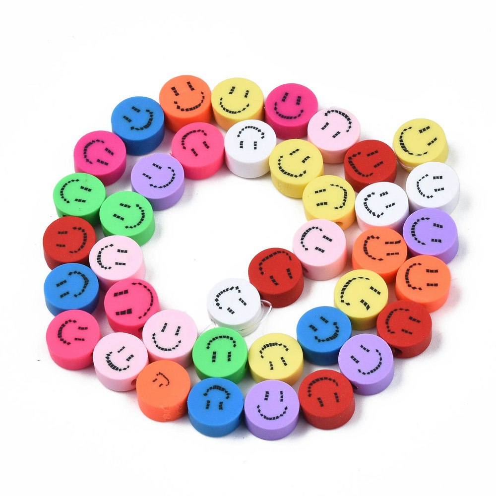 Polymerlerpärlor, Smile, 40 Stycken