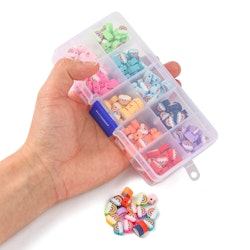Polymerlerpärlor, Regnbåge, Box, 200 Stycken