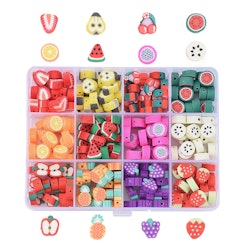 Polymerlerpärlor, Frukter, Box, 240 Stycken